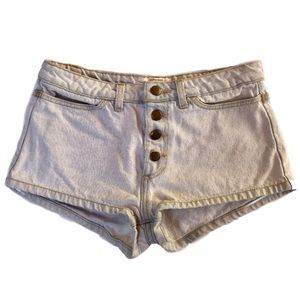 American Apparel light wash denim shorts